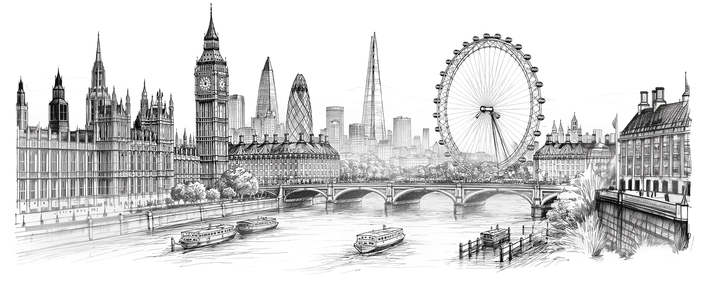 AI Engineer Europe 2026 - London Skyline Illustration